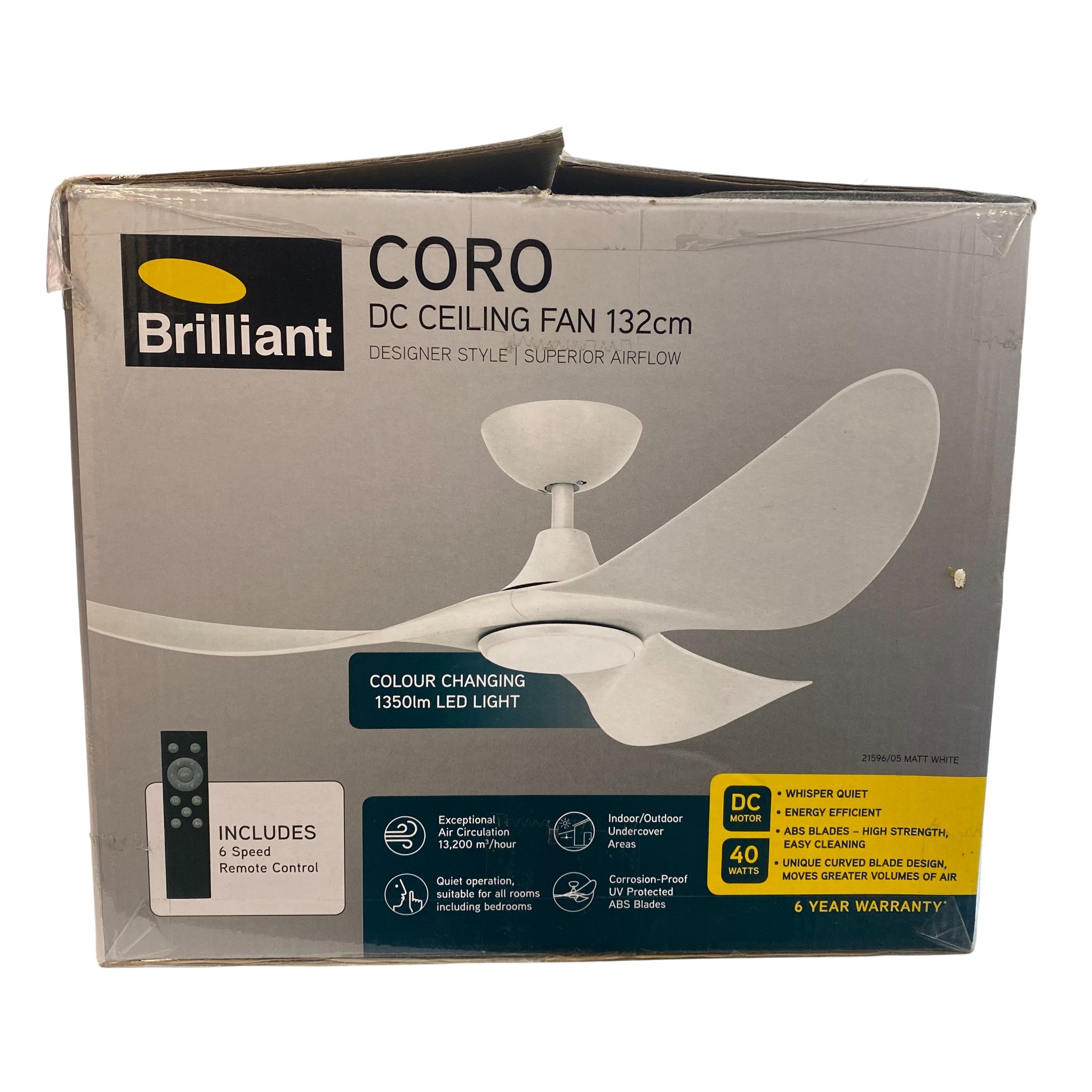 Brilliant CORO LED DC Ceiling Fan 132cm With Remote