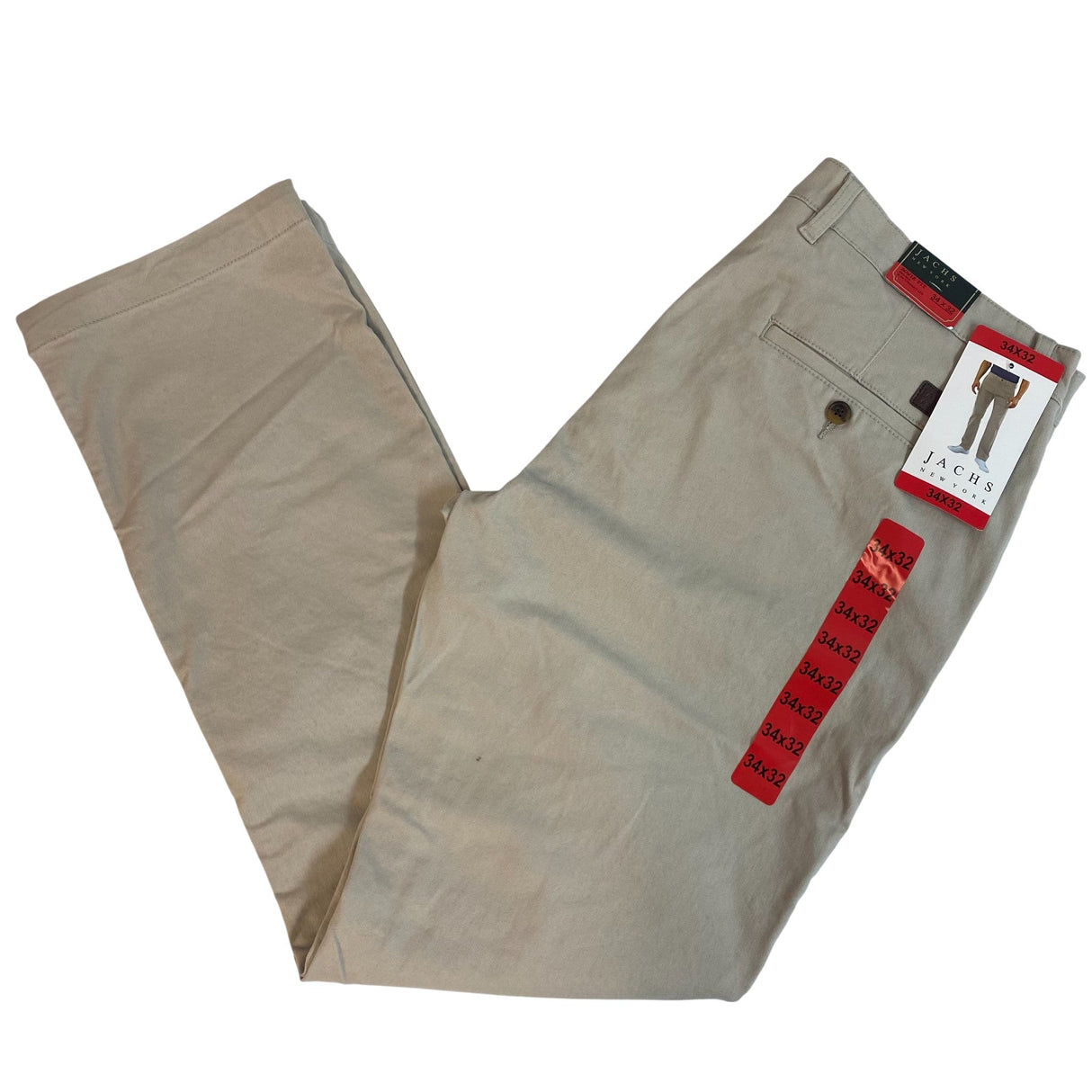 Jachs Men's Bowie Fit Mid-Rise Slim Straight Leg Pants SIZE - 34