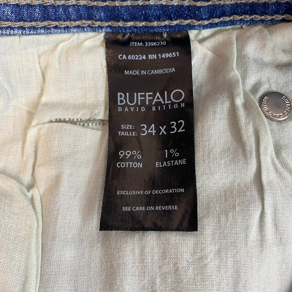 Buffalo Men's Slim Straight Stretch Jeans SIZE - 34