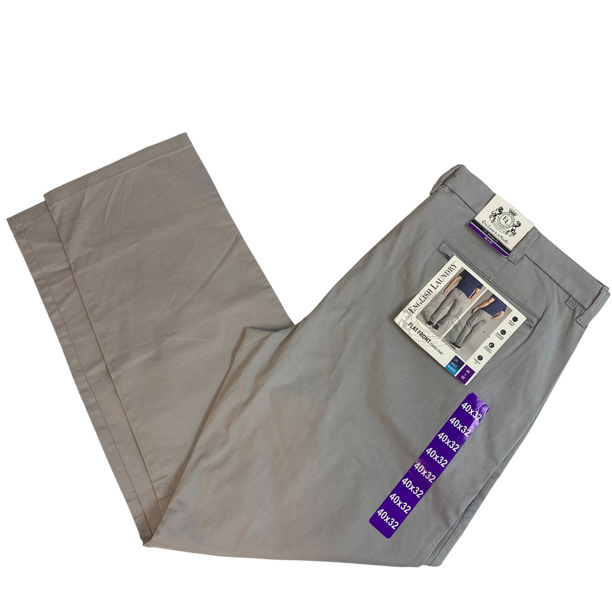 English Laundry Men's Straight Fit Flat Front Chino Pants SIZE - 40