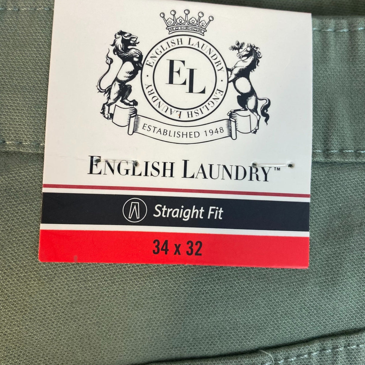 English Laundry Men's Straight Fit 5 Pocket Pants SIZE - 34