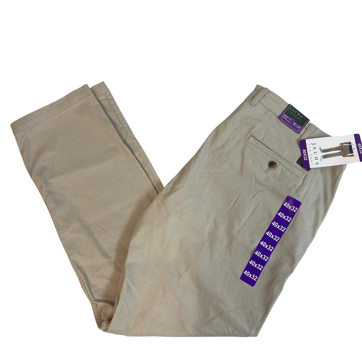 Jachs Men's Bowie Fit Mid Rise Slim Straight Leg Pants SIZE - 40