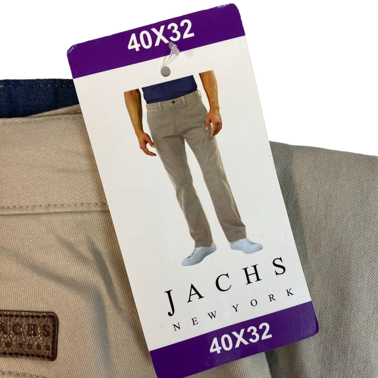 Jachs Men's Bowie Fit Mid Rise Slim Straight Leg Pants SIZE - 40