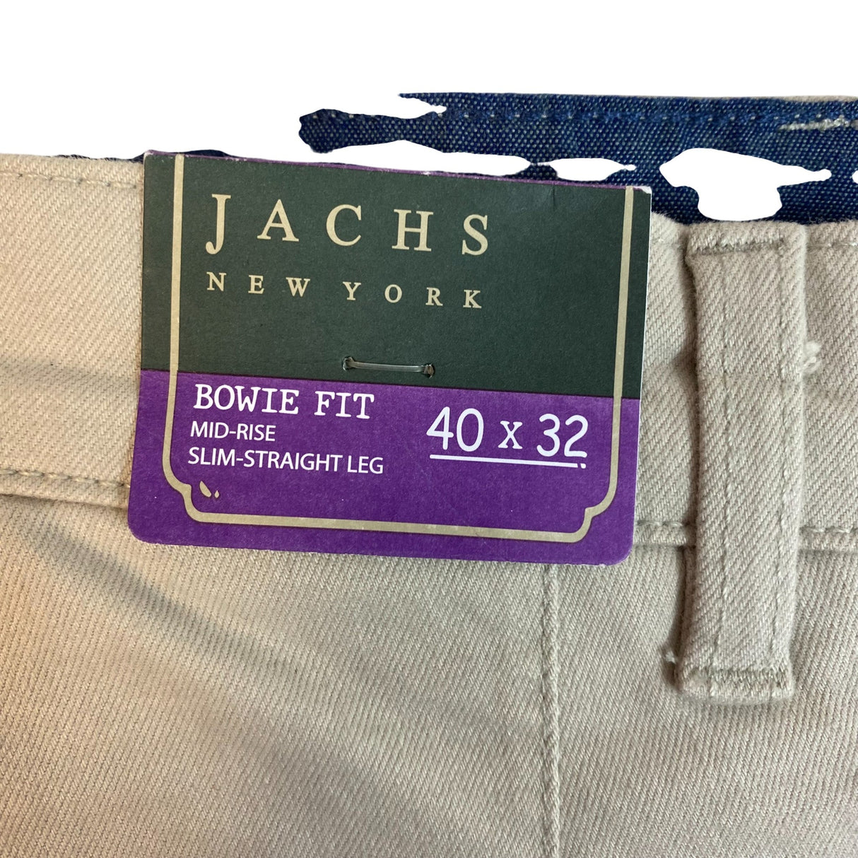 Jachs Men's Bowie Fit Mid Rise Slim Straight Leg Pants SIZE - 40