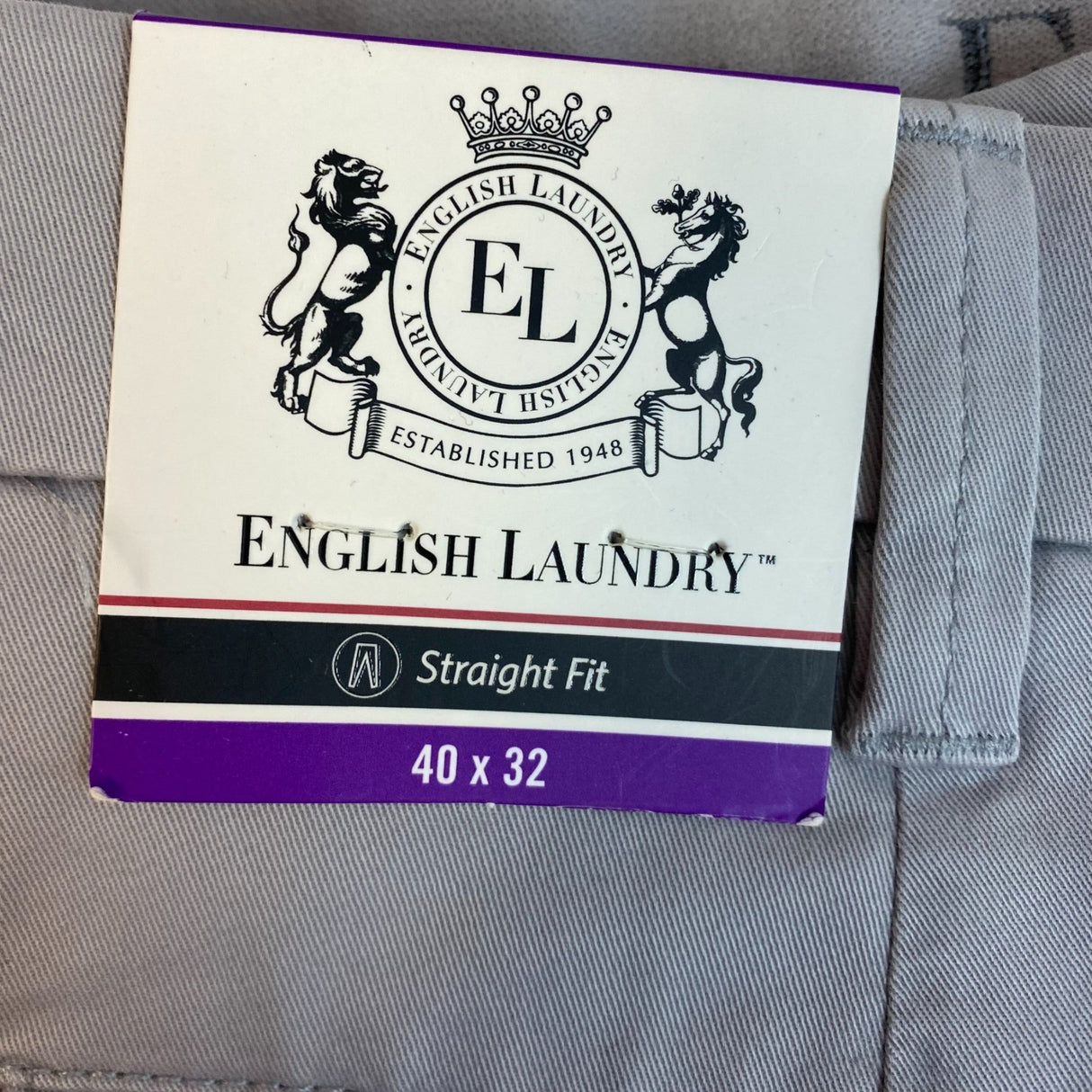 English Laundry Men's Straight Fit Flat Front Chino Pants SIZE - 40