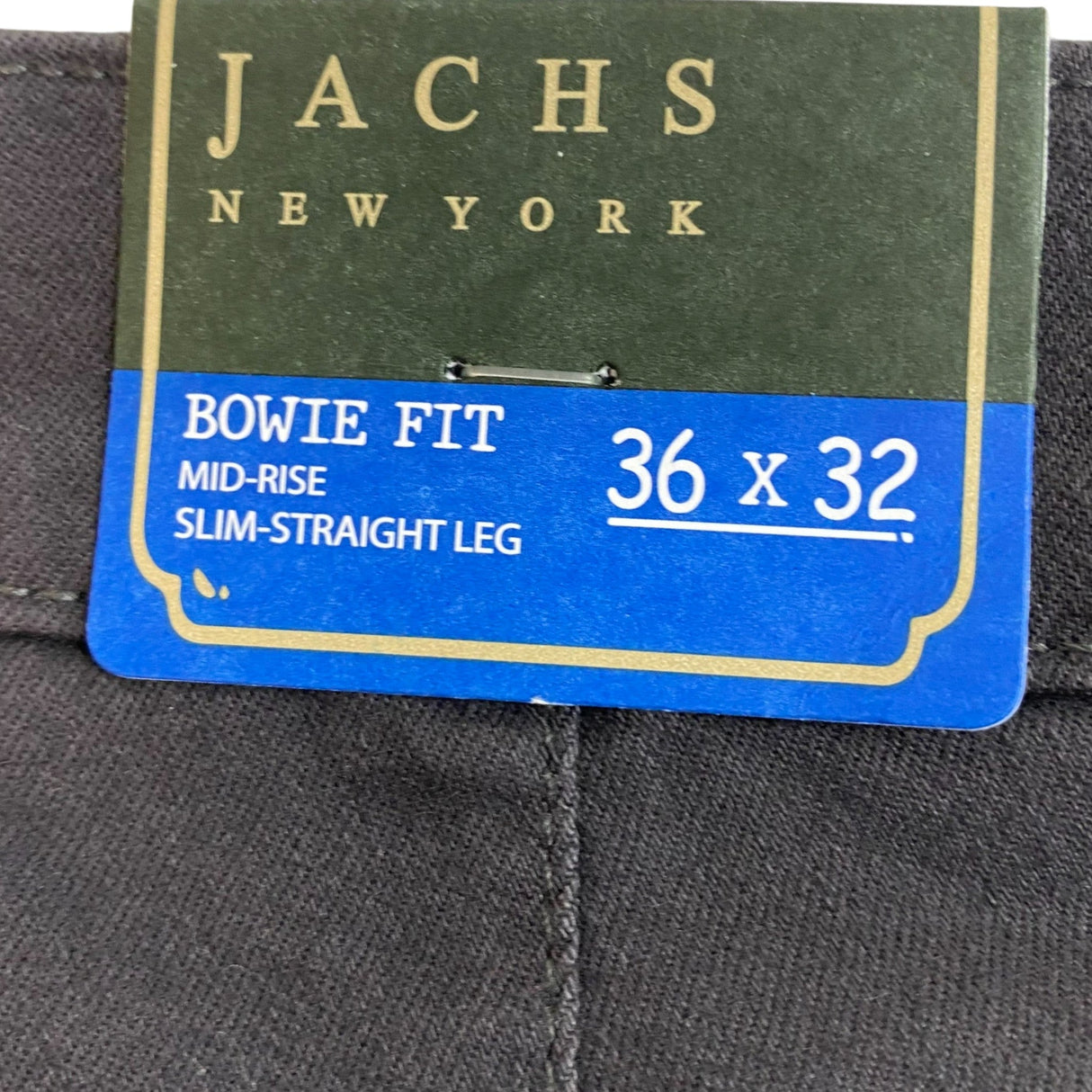 Jachs Men's Bowie Fit Mid Rise Slim Straight Leg Pants SIZE - 36
