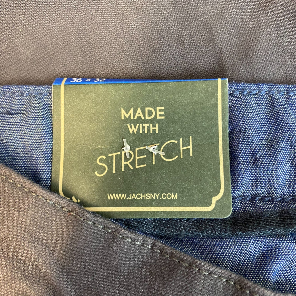 Jachs Men's Bowie Fit Mid Rise Slim Straight Leg Pants SIZE - 36