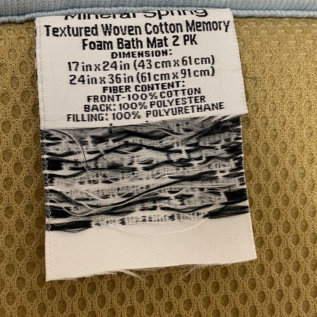 Mineral Spring Textured Woven Cotton Memory Foam Bath Mat 61cm x 91cm