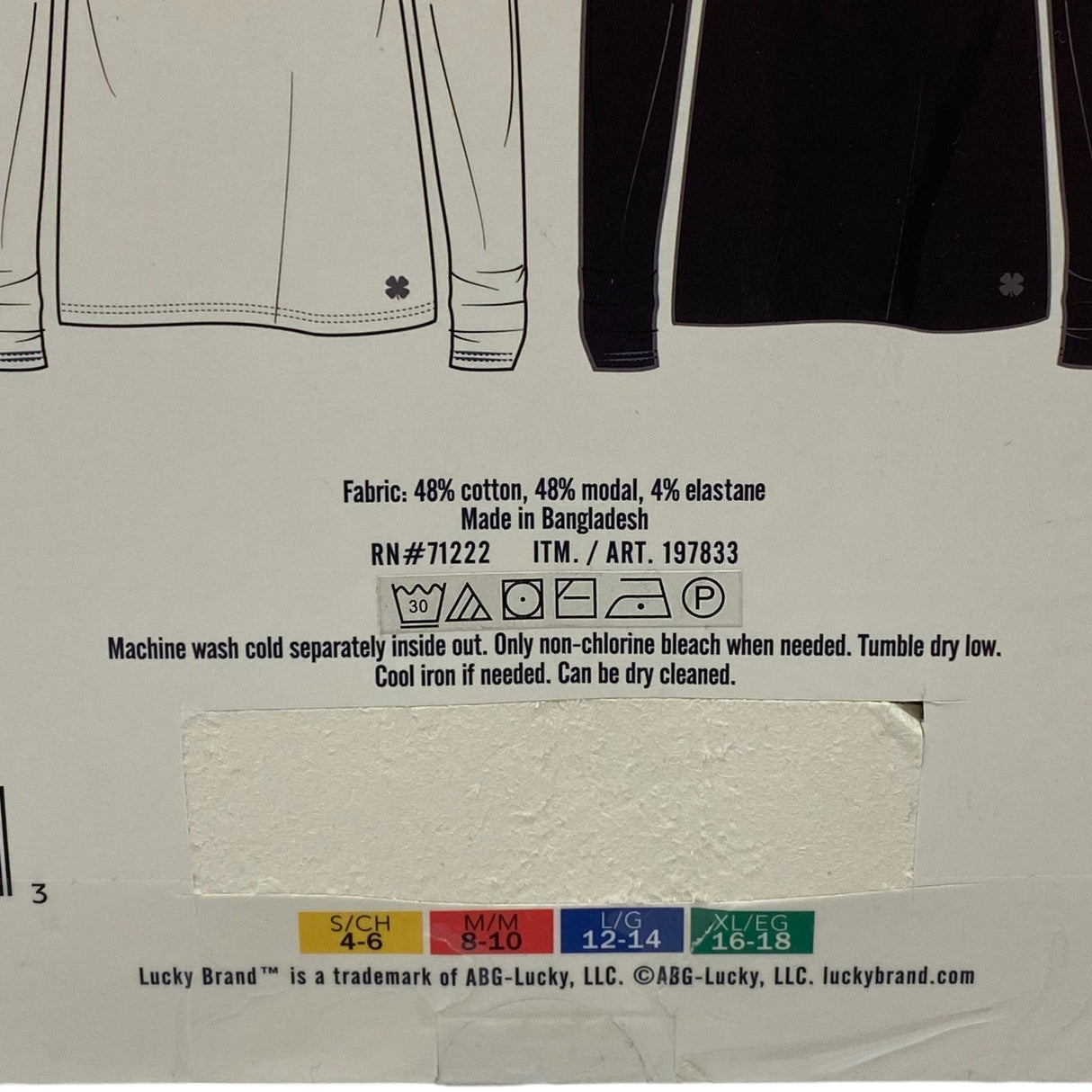 Lucky Brand 2 Pack Long Sleeve Lounge V-Neck Black/Cream SIZE - Extra Large