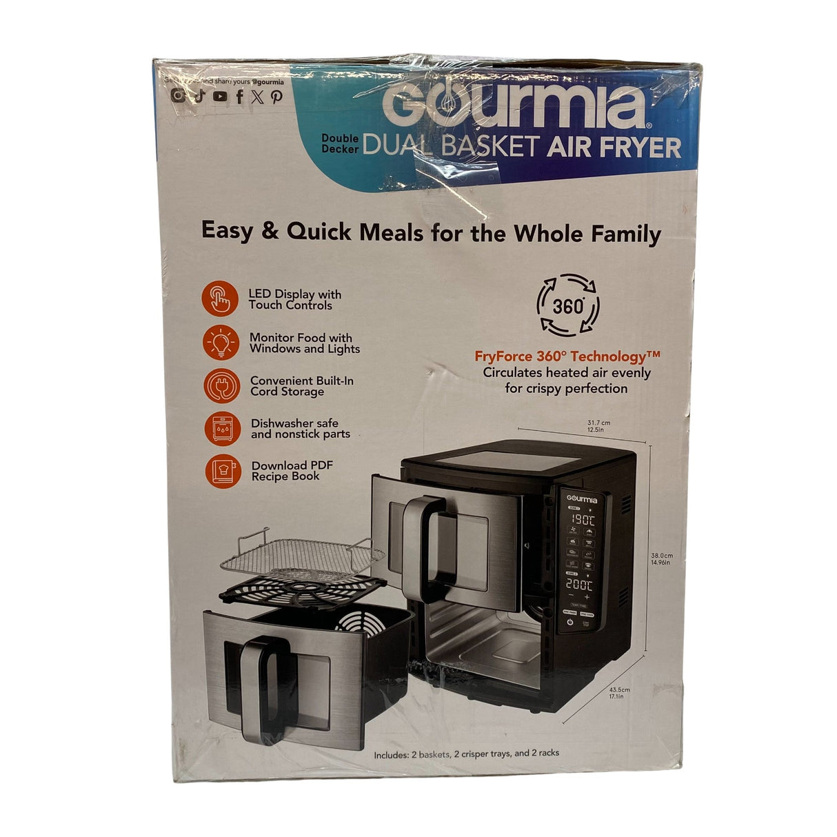 Gourmia Double Stack Airfryer - Excellent Condition