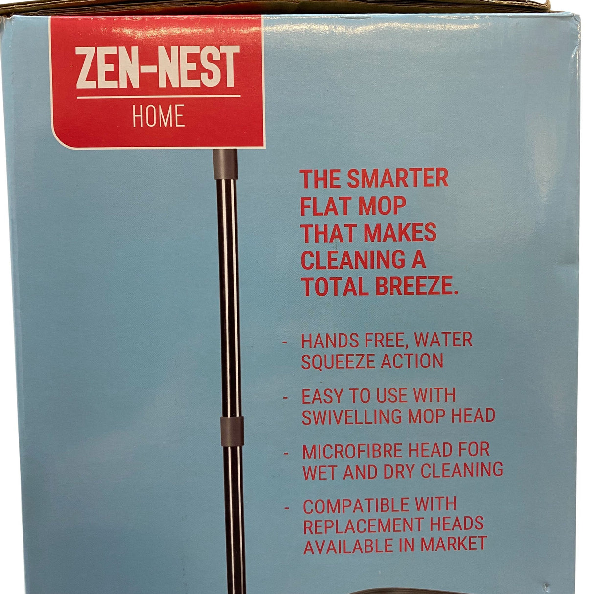 Zen Nest Flat Mop & Bucket Set with 1x Microfibre Mop Head