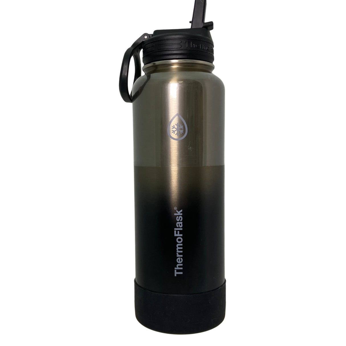 Thermoflask 1.2L Insulated Metallic Bottle with Straw Lid - Black