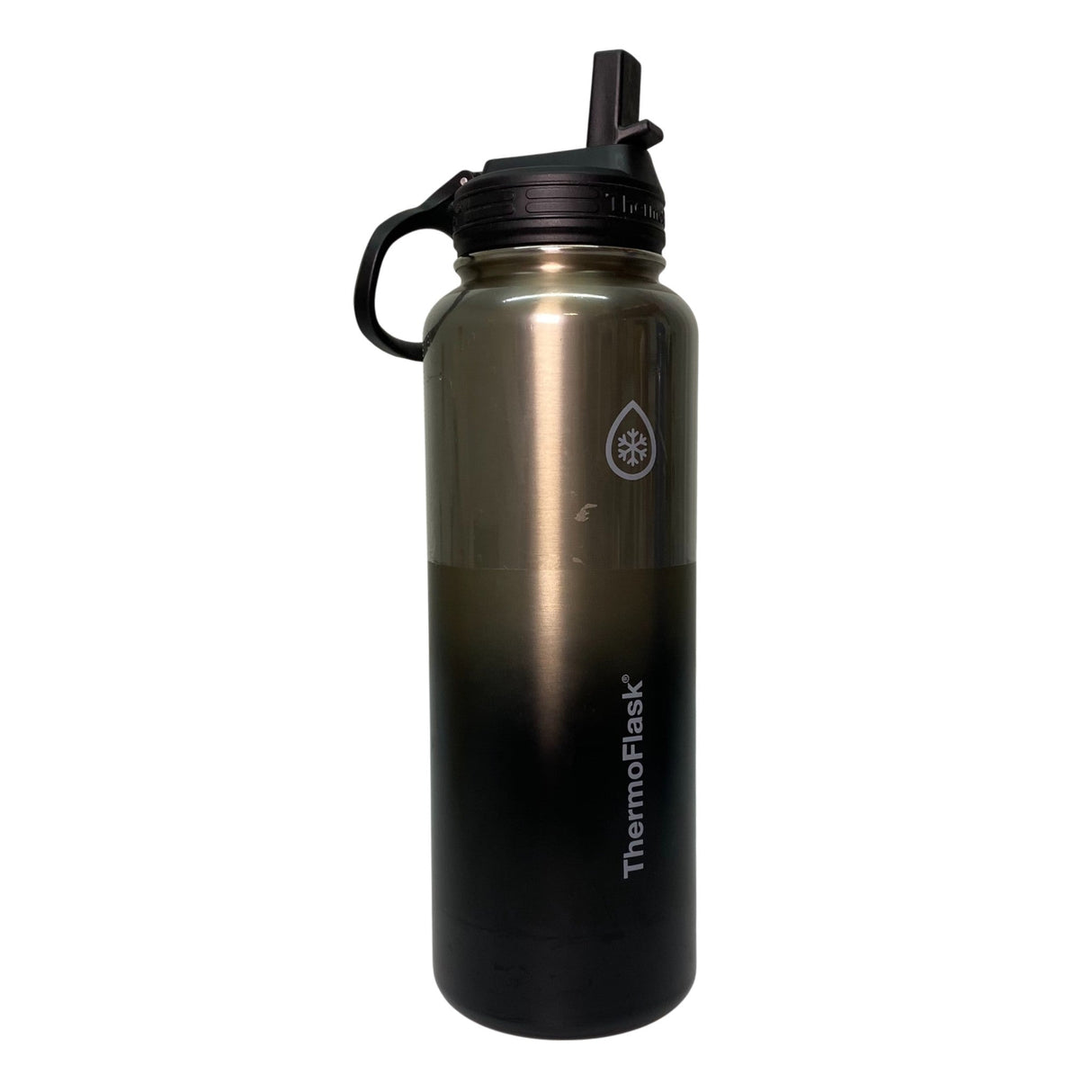 Thermoflask 1.2L Insulated Metallic Bottle with Straw Lid - Black