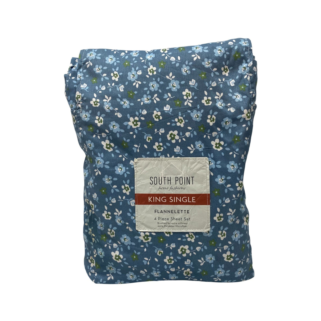 South Point Microfibre Flannelette 4 Piece King Single Sheet Set - Little Floral