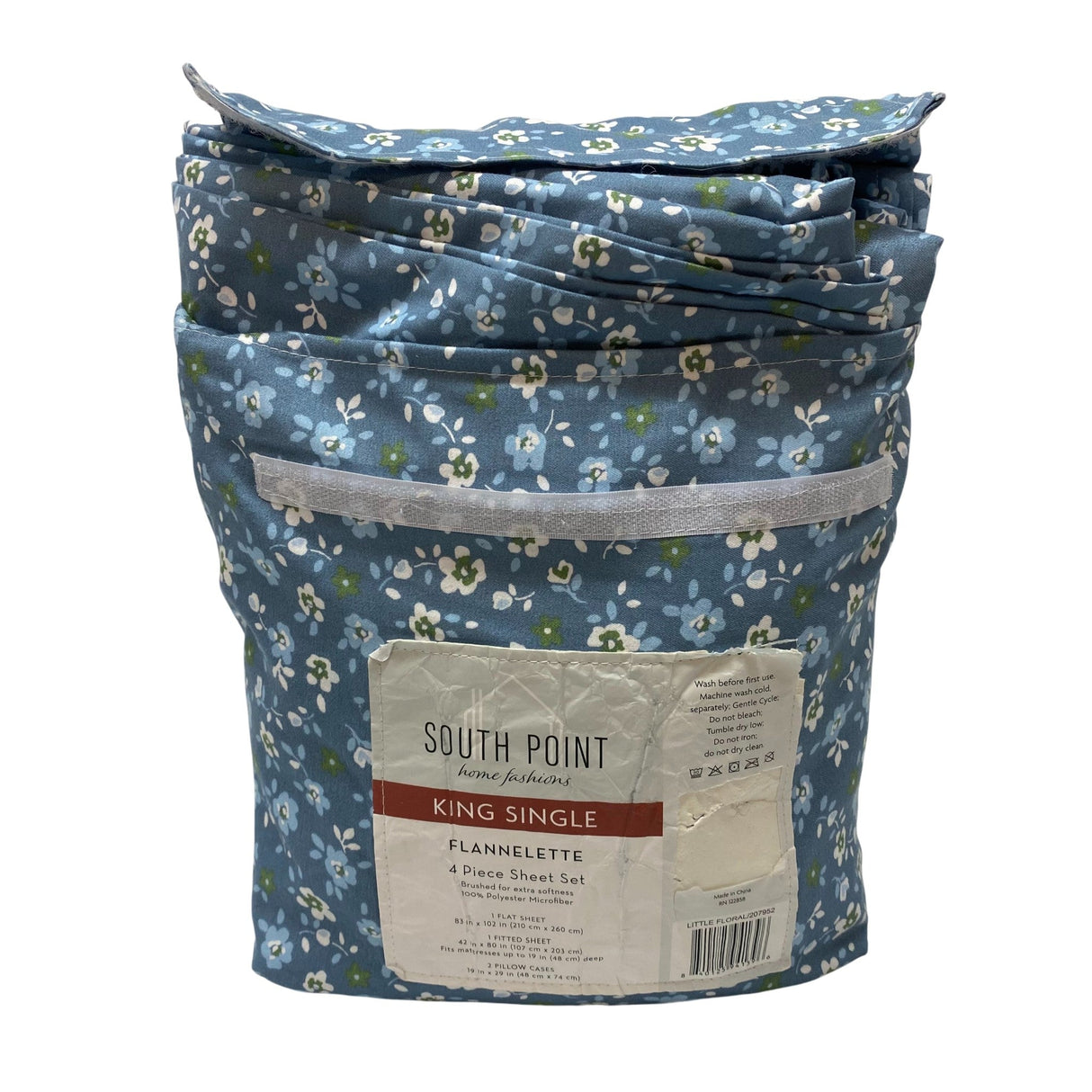 South Point Microfibre Flannelette 4 Piece King Single Sheet Set - Little Floral