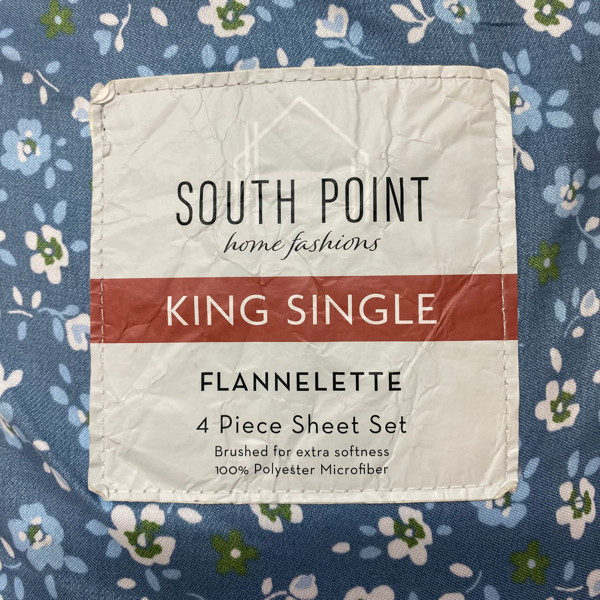South Point Microfibre Flannelette 4 Piece King Single Sheet Set - Little Floral