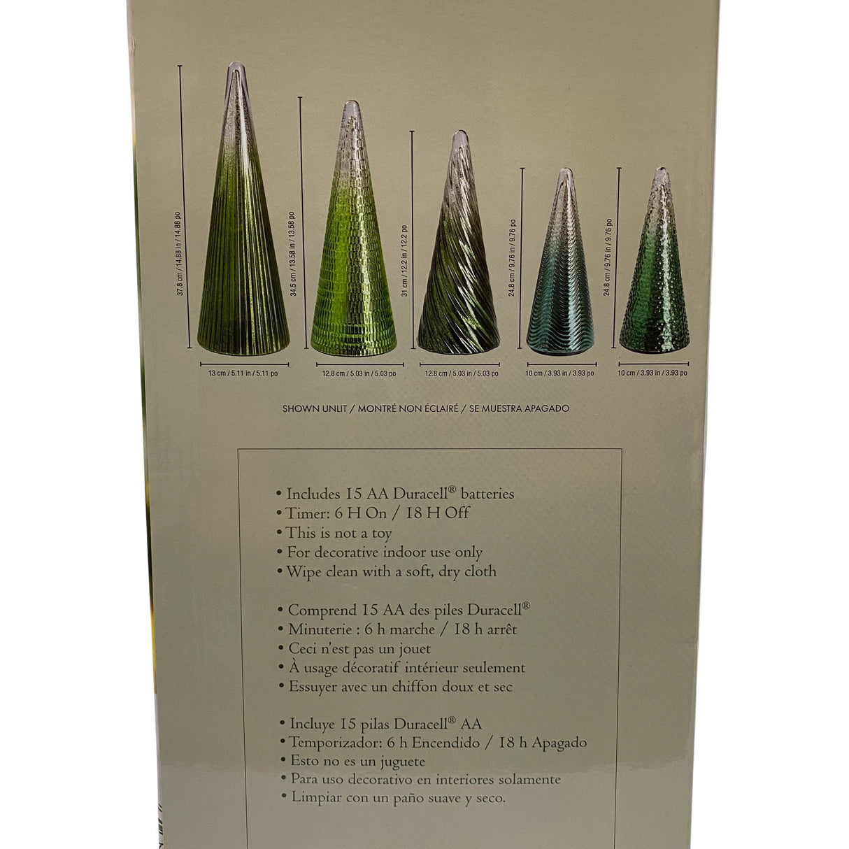 Holiday Holiday 5x LED Glass Holiday Trees - Green