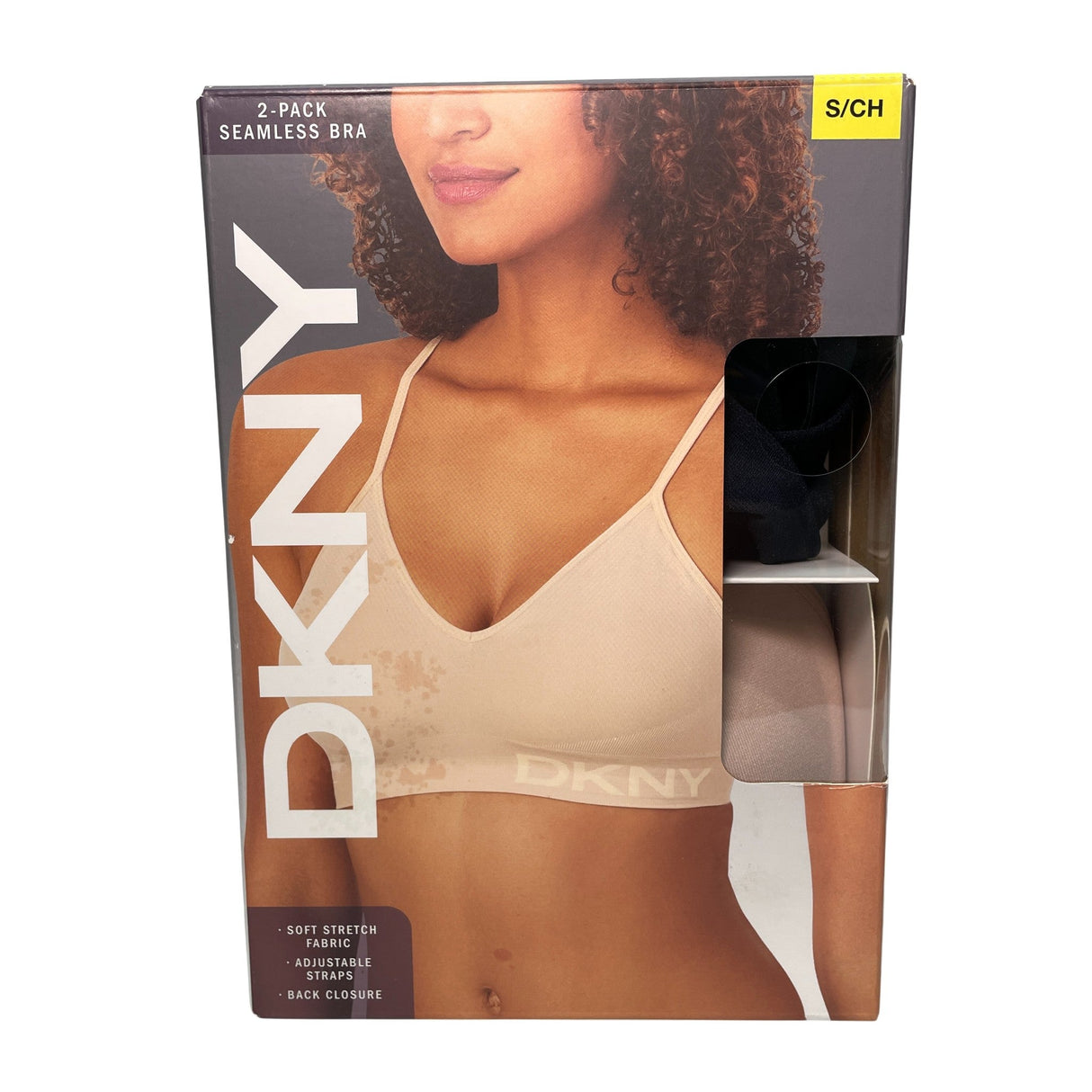 DKNY 2 Pack Seamless Bra Black/Sand SIZE - Small