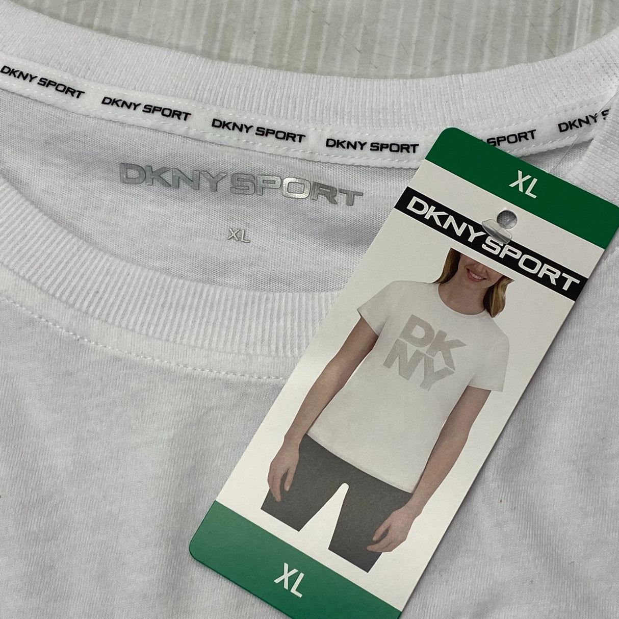 DKNY Women's Sequin Logo Tee SIZE - Extra Large