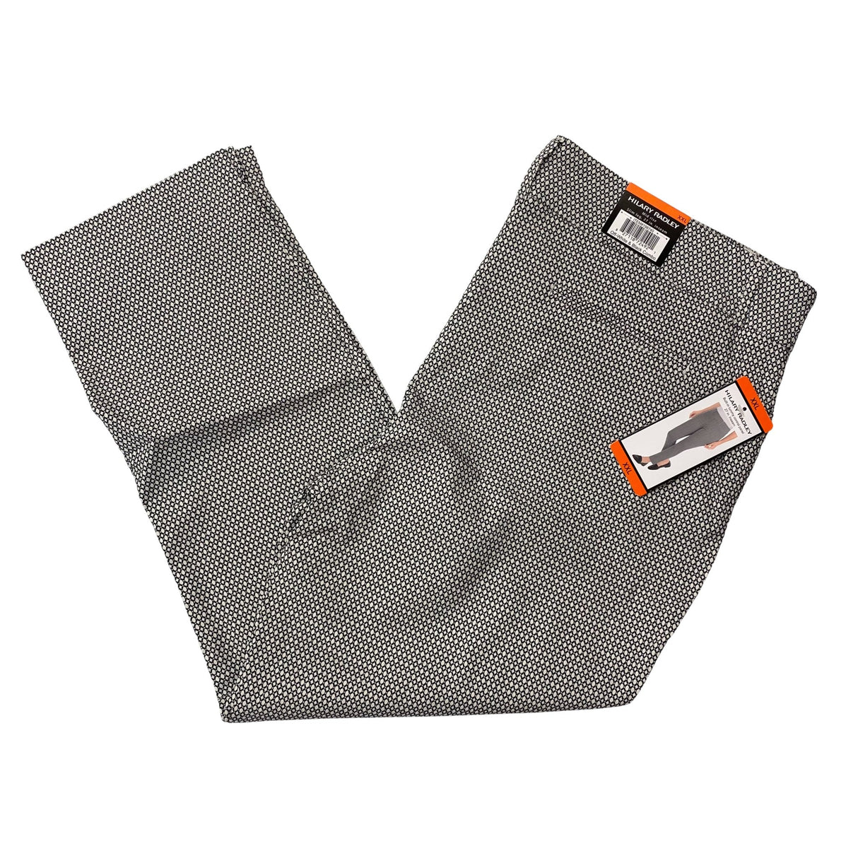 Hilary Radley Women's Mid Rise Comfort Waist Pants - Black/White Print SIZE - XXL