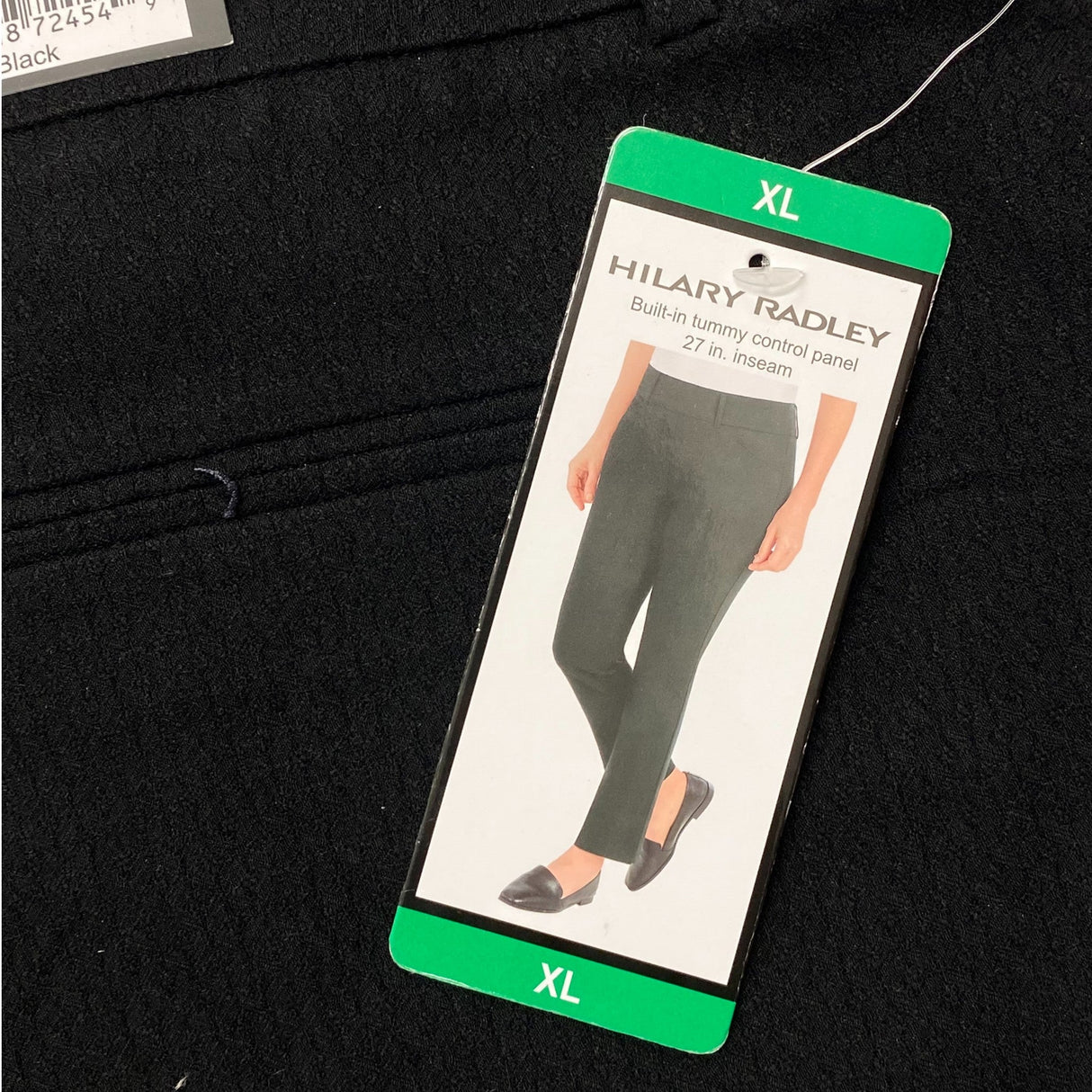 Hilary Radley Women's Mid Rise Comfort Waist Pants - Black SIZE - Extra Large