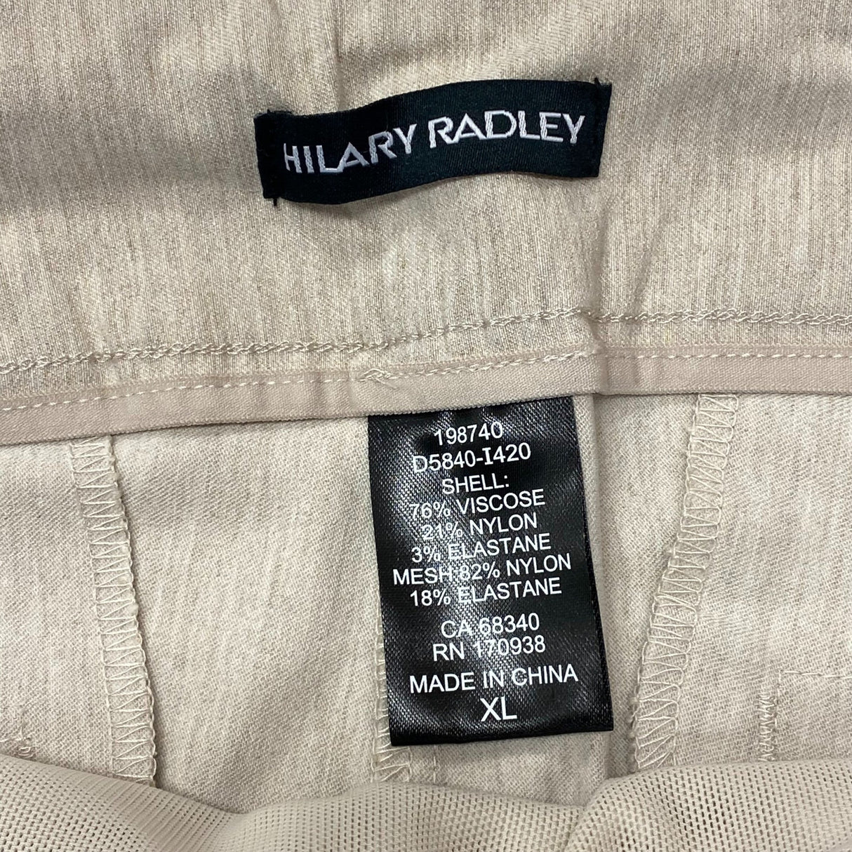 Hilary Radley Women's Mid Rise Comfort Waist Pants - Tan SIZE - Extra Large