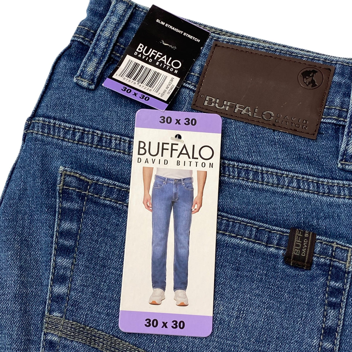 Buffalo Men's Slim Straight Stretch Jeans - Medium Wash SIZE - 30