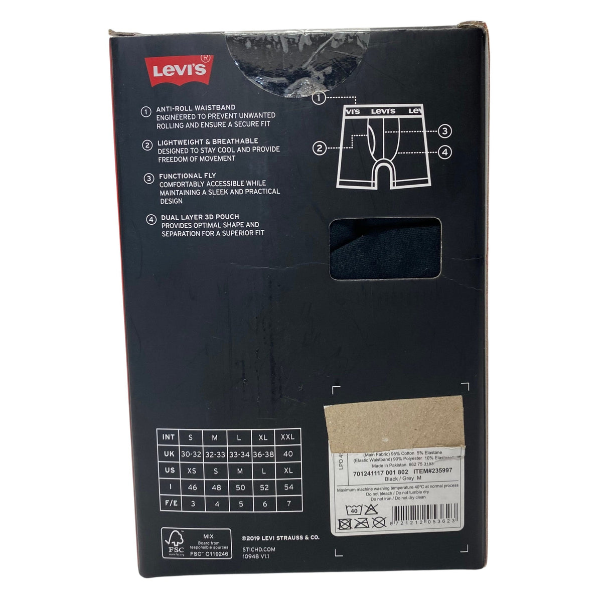 Levis Men's 4x Boxer Briefs SIZE - Medium