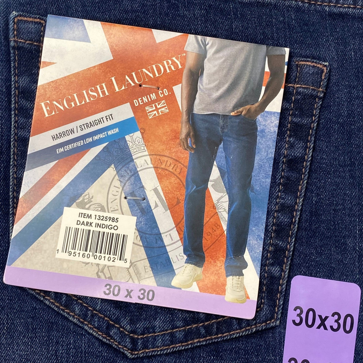 English Laundry Men's Harrow/Straight Fit Jeans - Dark Indigo 30x30 SIZE - 30