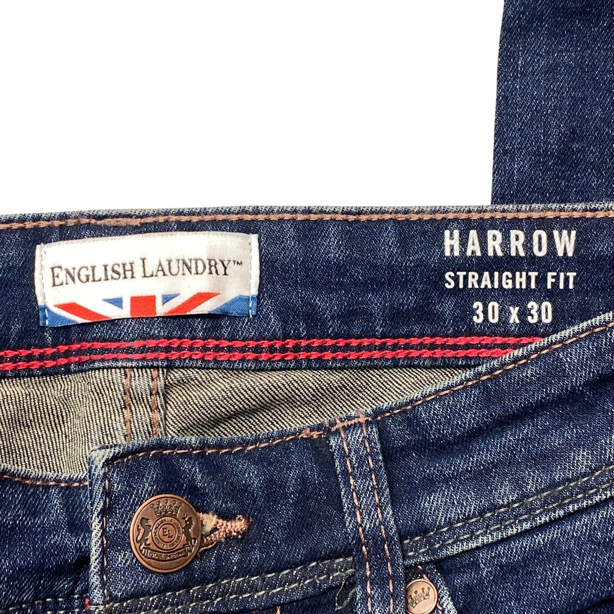 English Laundry Men's Harrow/Straight Fit Jeans - Dark Indigo 30x30 SIZE - 30