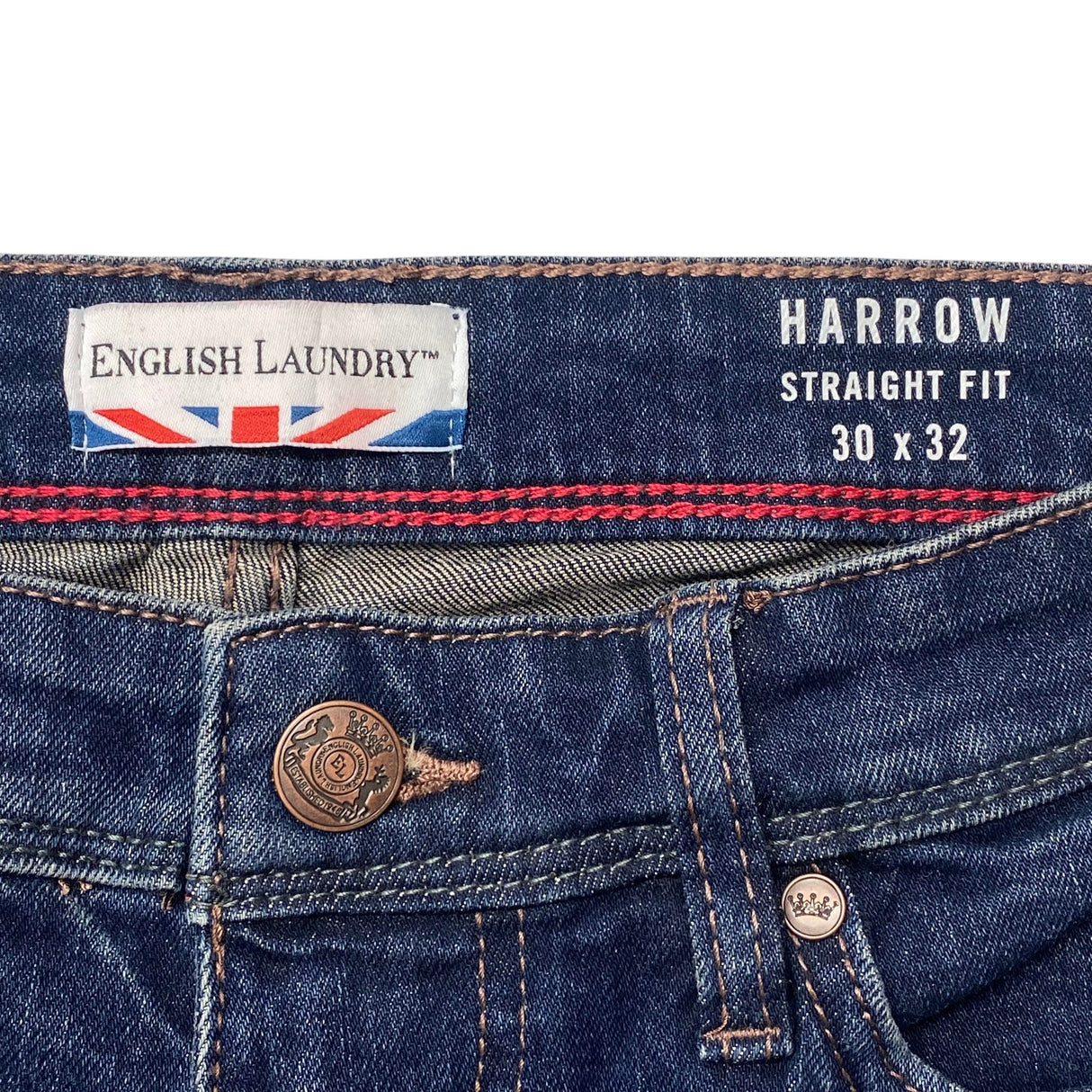 English Laundry Men's Harrow/Straight Fit Jeans - Dark Indigo 30x32 SIZE - 30