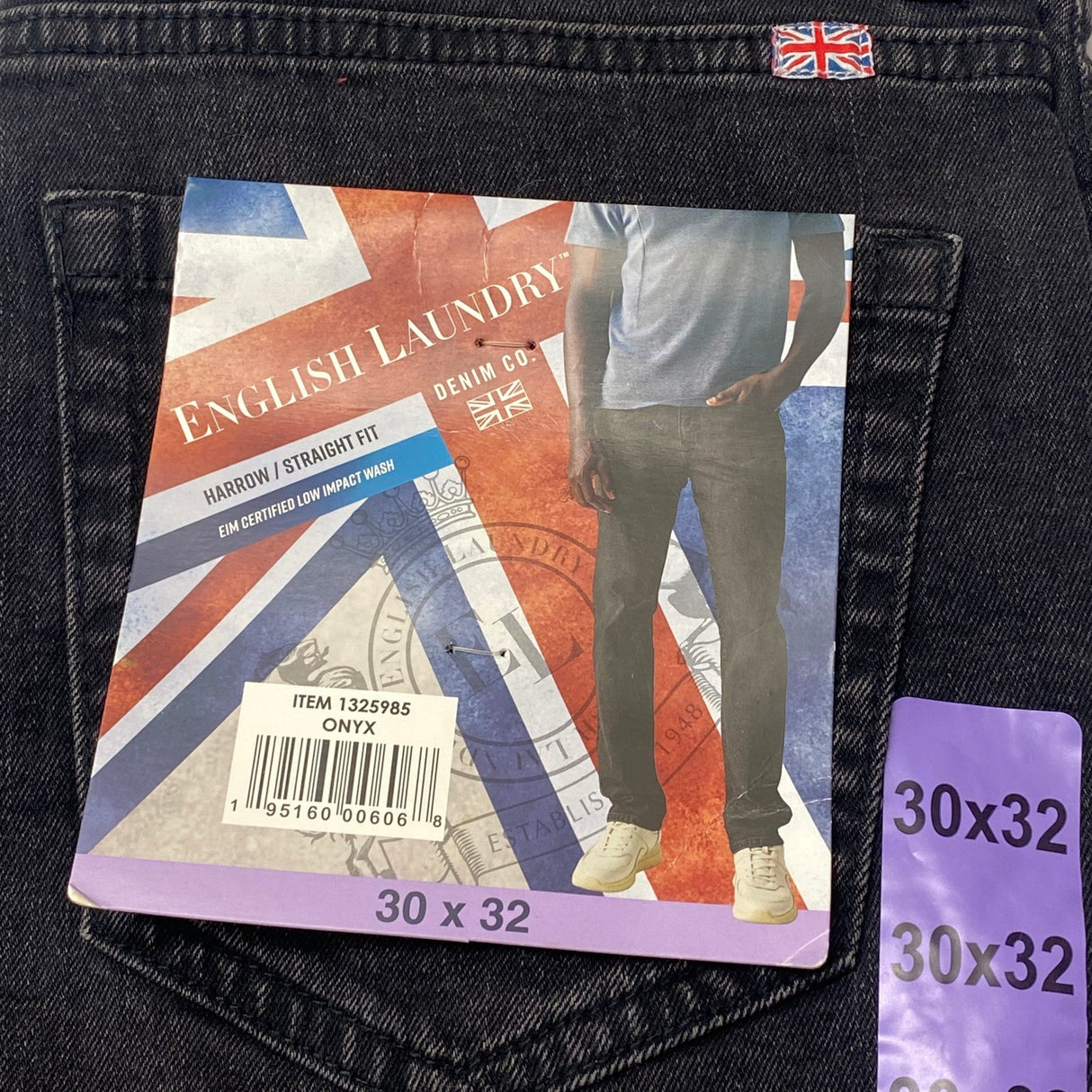 English Laundry Men's Harrow/Straight Fit Jeans - Onyx 30x32 SIZE - 30