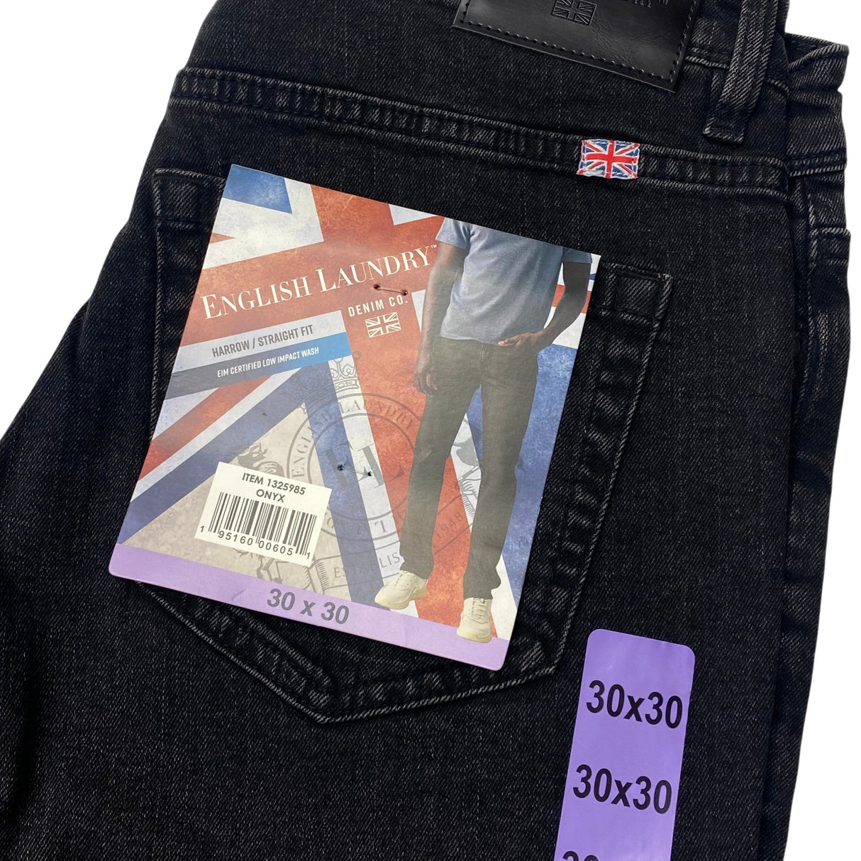 English Laundry Men's Harrow/Straight Fit Jeans - Onyx 30x30 SIZE - 30