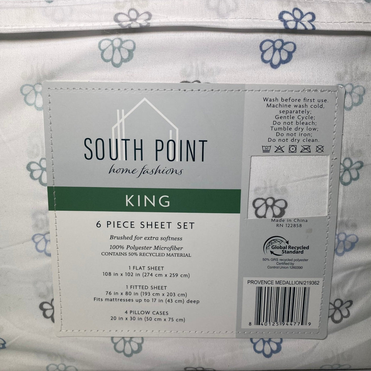 South Point 6 Piece Sheet Set - King - Provence Medallion