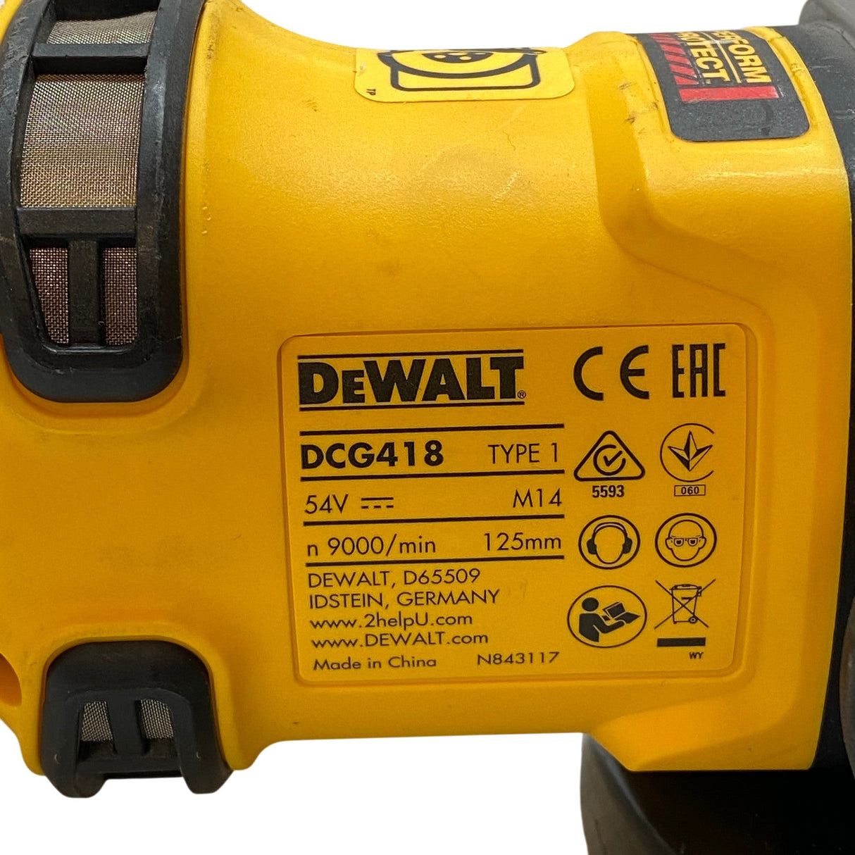 DeWalt 54V FlexVolt Cordless Angle Grinder DCG418N-XJ - Skin Only