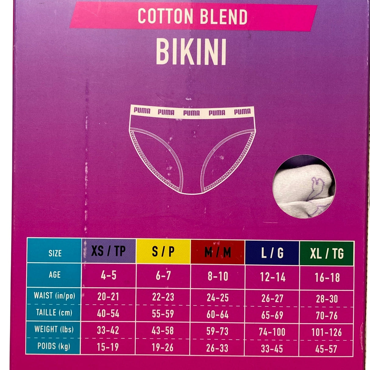 Puma Girls 8x Bikini Briefs SIZE - Large