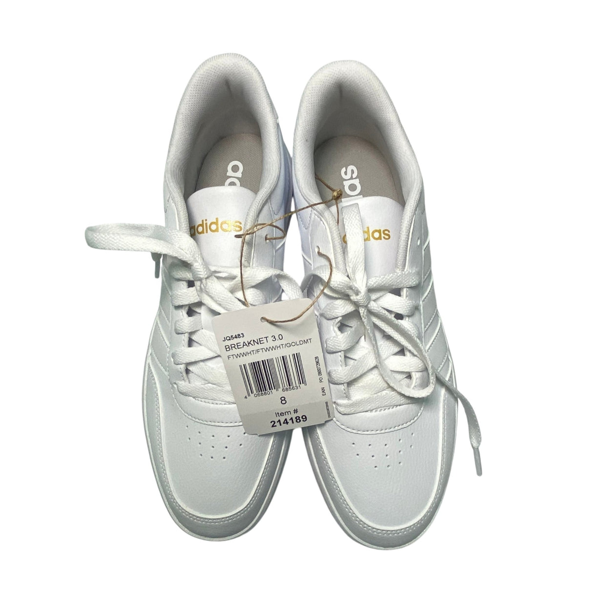 Adidas Women's Breaknet Sneakers - White/Gold SIZE - 8
