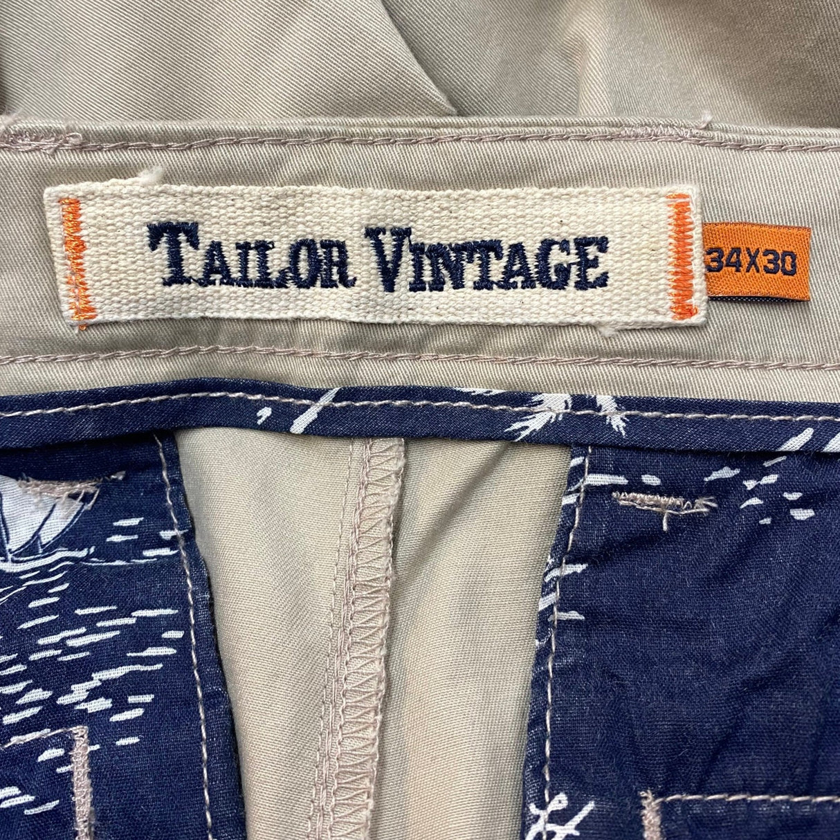 Tailor Vintage Men's Slim Fit Chino Comfort Pants - Tan SIZE - 34