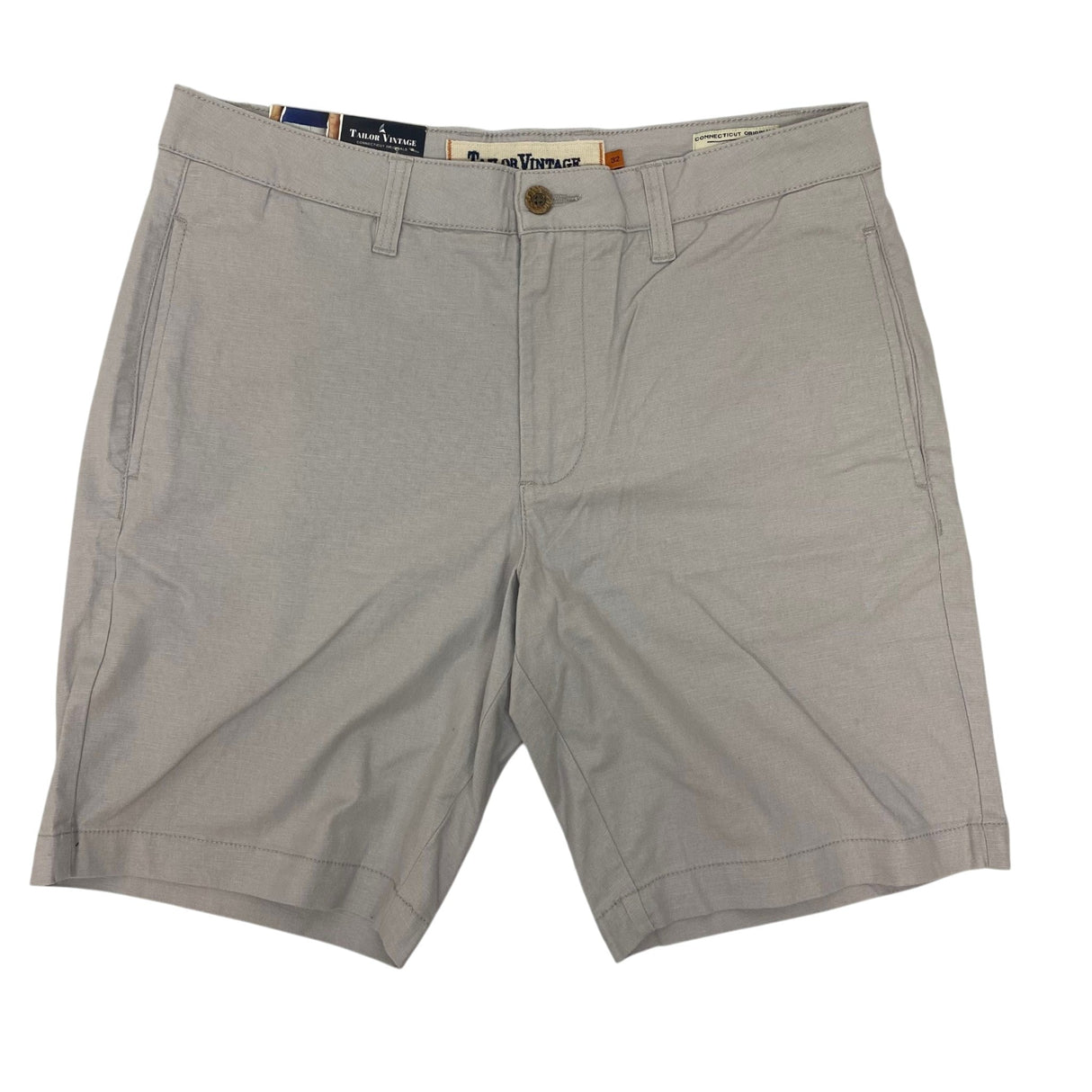 Tailor Vintage Men's Stretch Linen Cotton Walking Short - Quiet Grey SIZE - 32