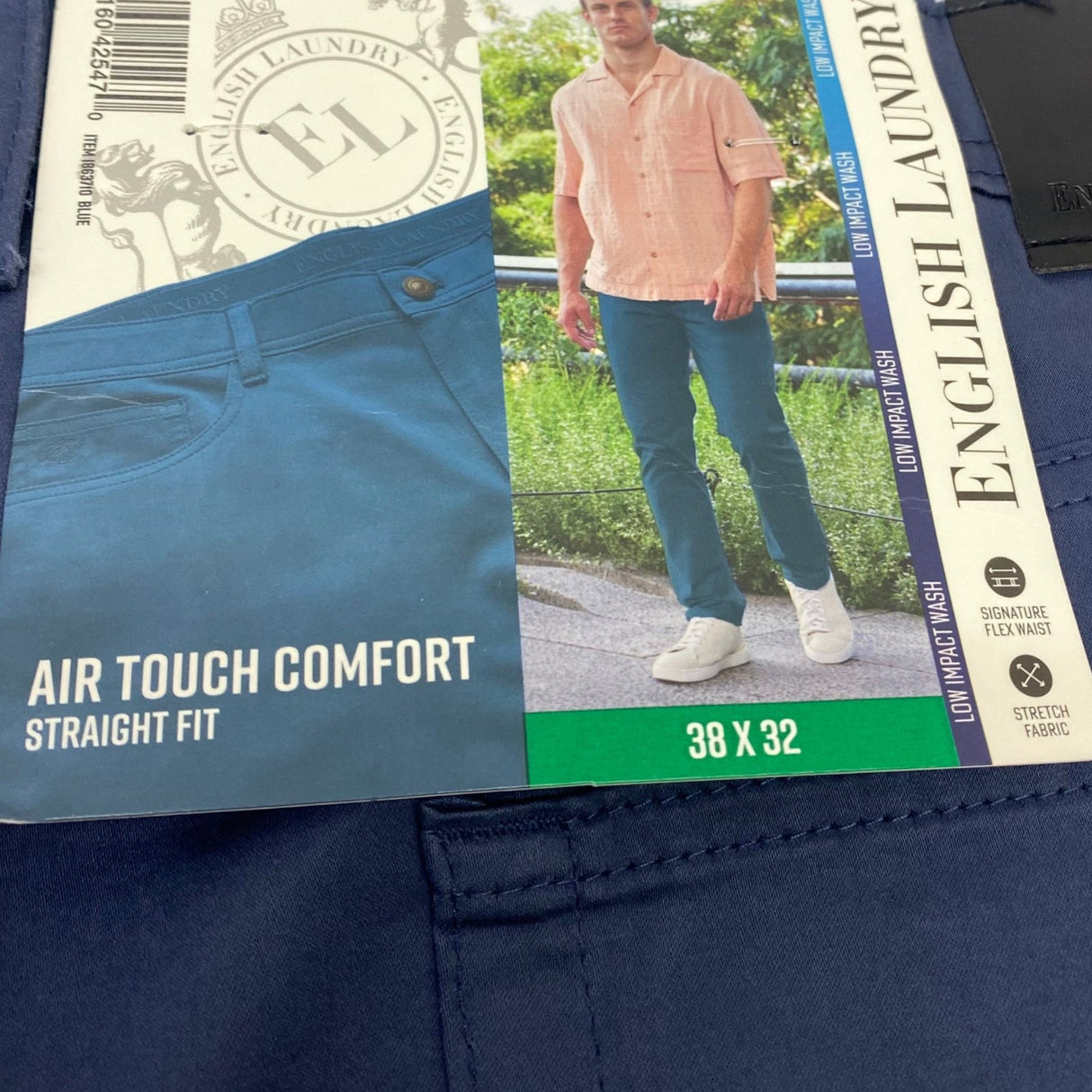 English Laundry Men's AirTouch Comfort Straight Fit Pants - Blue SIZE - 38