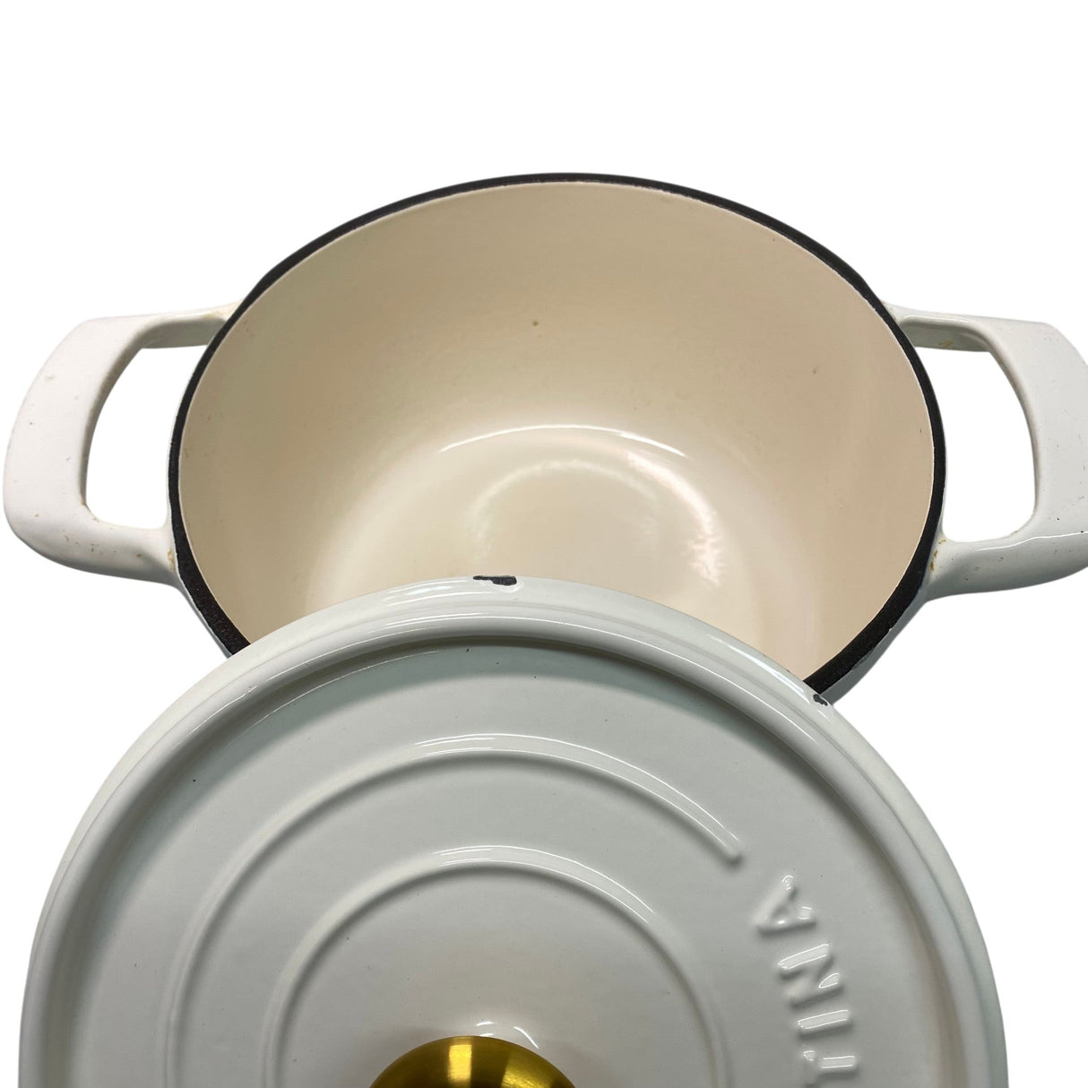 Tramontina 2x Enamelled Cast Iron Dutch Ovens - White