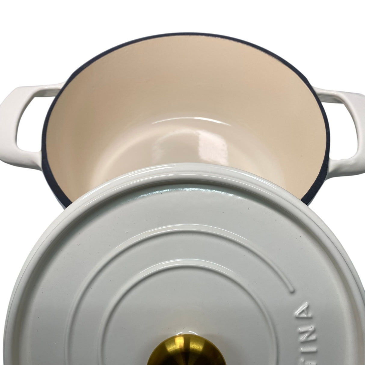 Tramontina 2x Enamelled Cast Iron Dutch Ovens - White