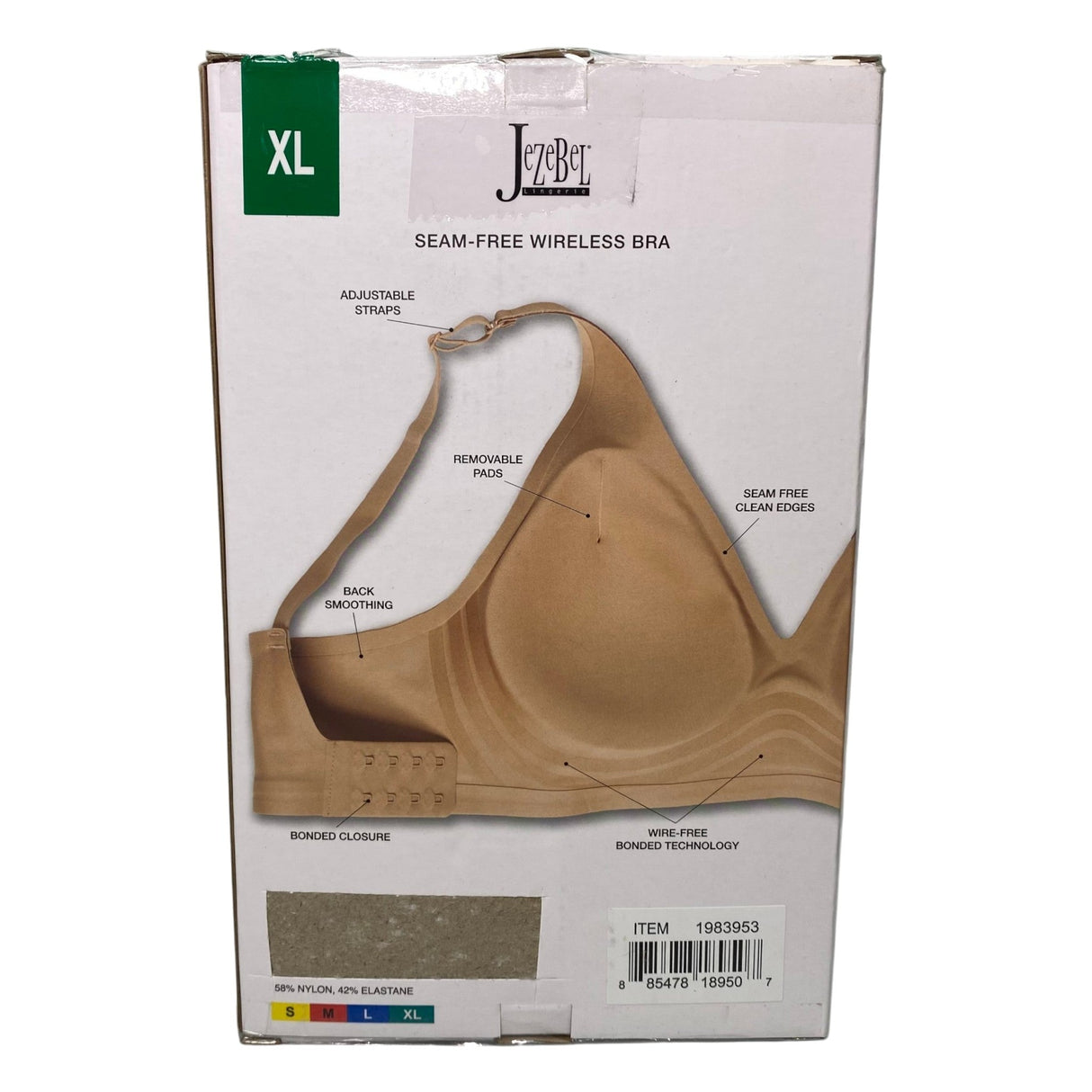 Jezebel Women's 2 Pack Wire-Free Bra Nude/Black SIZE - Extra Large
