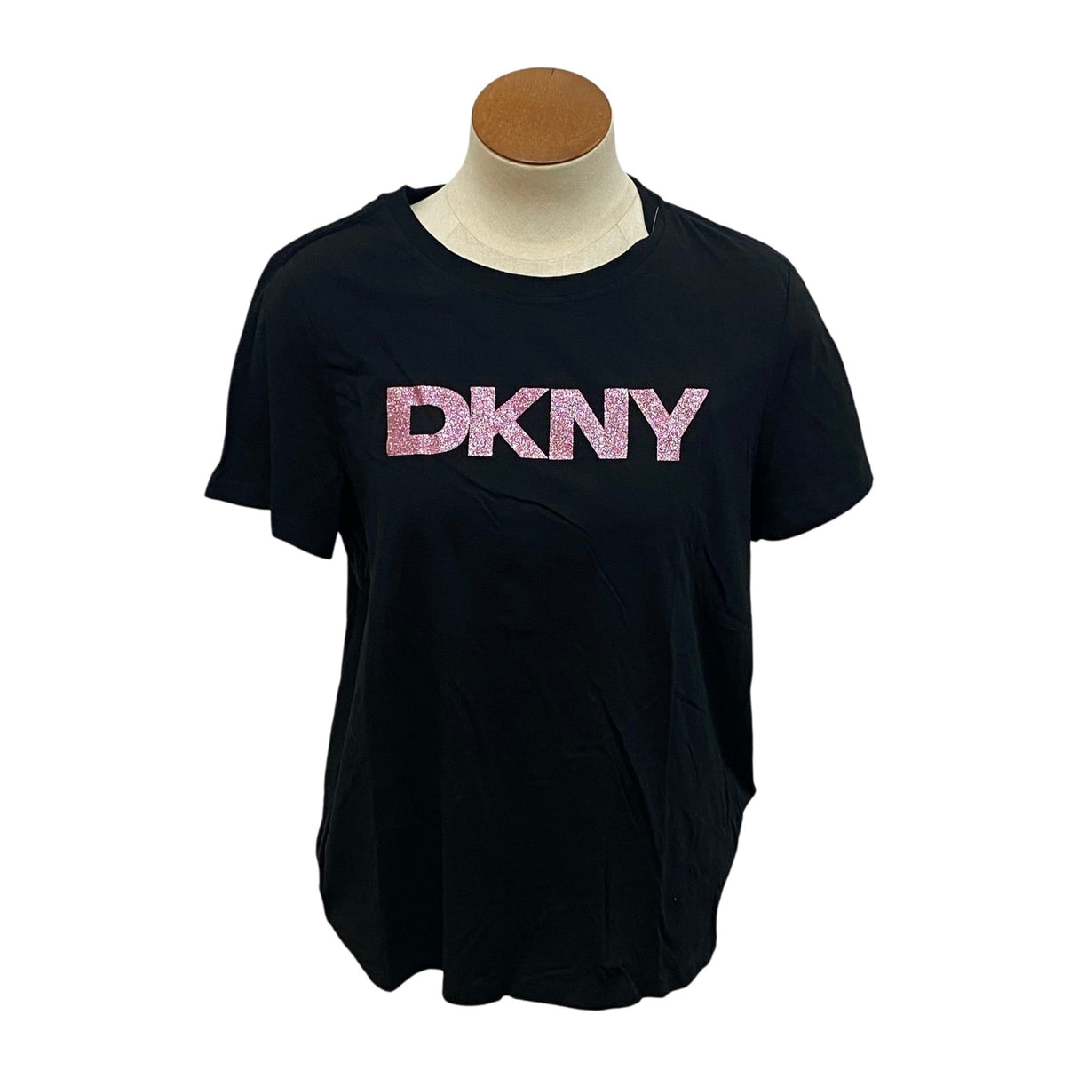 DKNY Women's Glitter Logo Sport Tee SIZE - Large