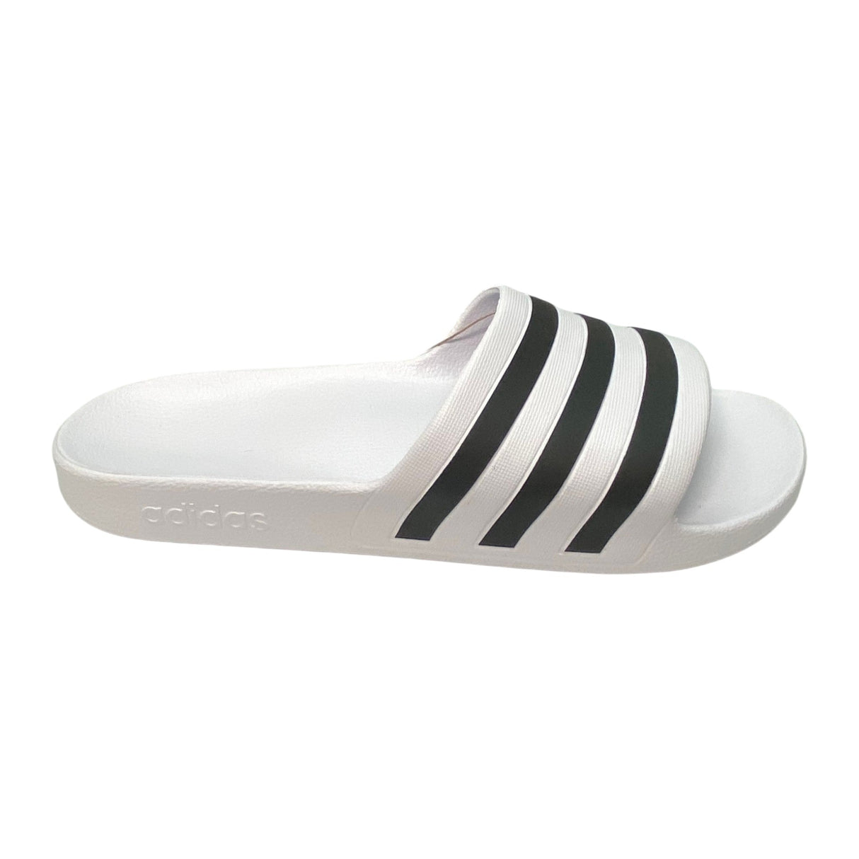 Adidas Men's Adilette Aqua Slide Sandal - White/Black SIZE - 12