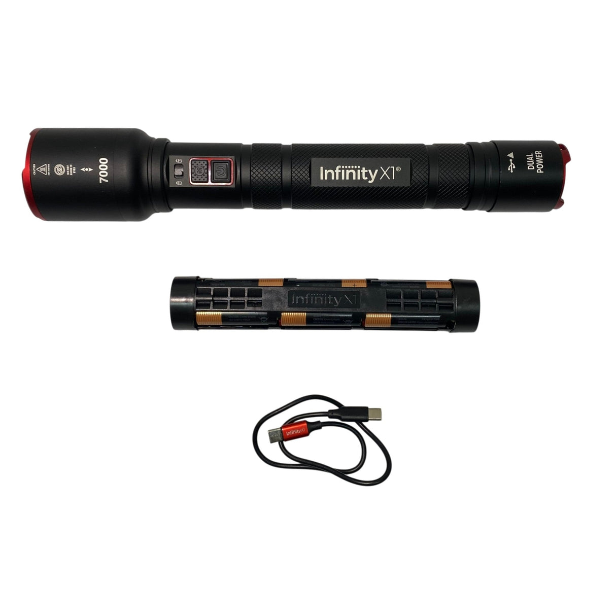 Infinity X1 7000 Lumen Dual Power Rechargeable Flashlight