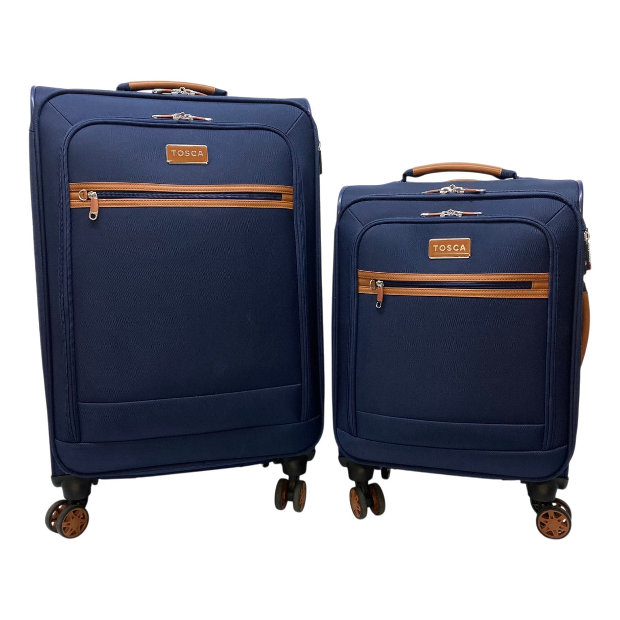 Tosca Park Avenue 2 Piece Soft Luggage Set 55cm and 65cm with Packing Cubes