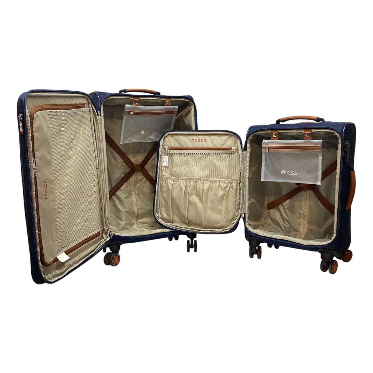 Tosca Park Avenue 2 Piece Soft Luggage Set 55cm and 65cm with Packing Cubes