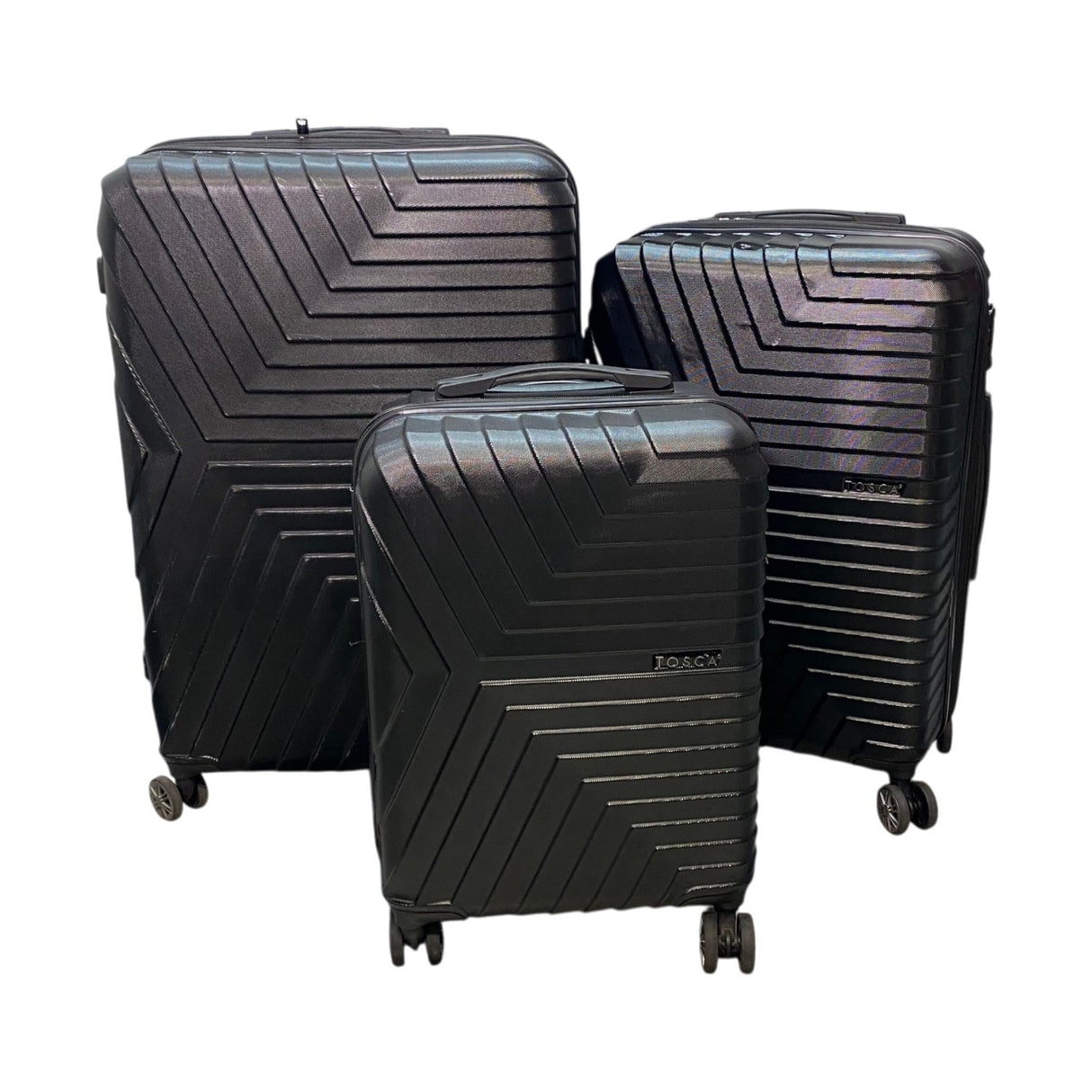 Tosca London Hardside 3 Piece Luggage Set - Black
