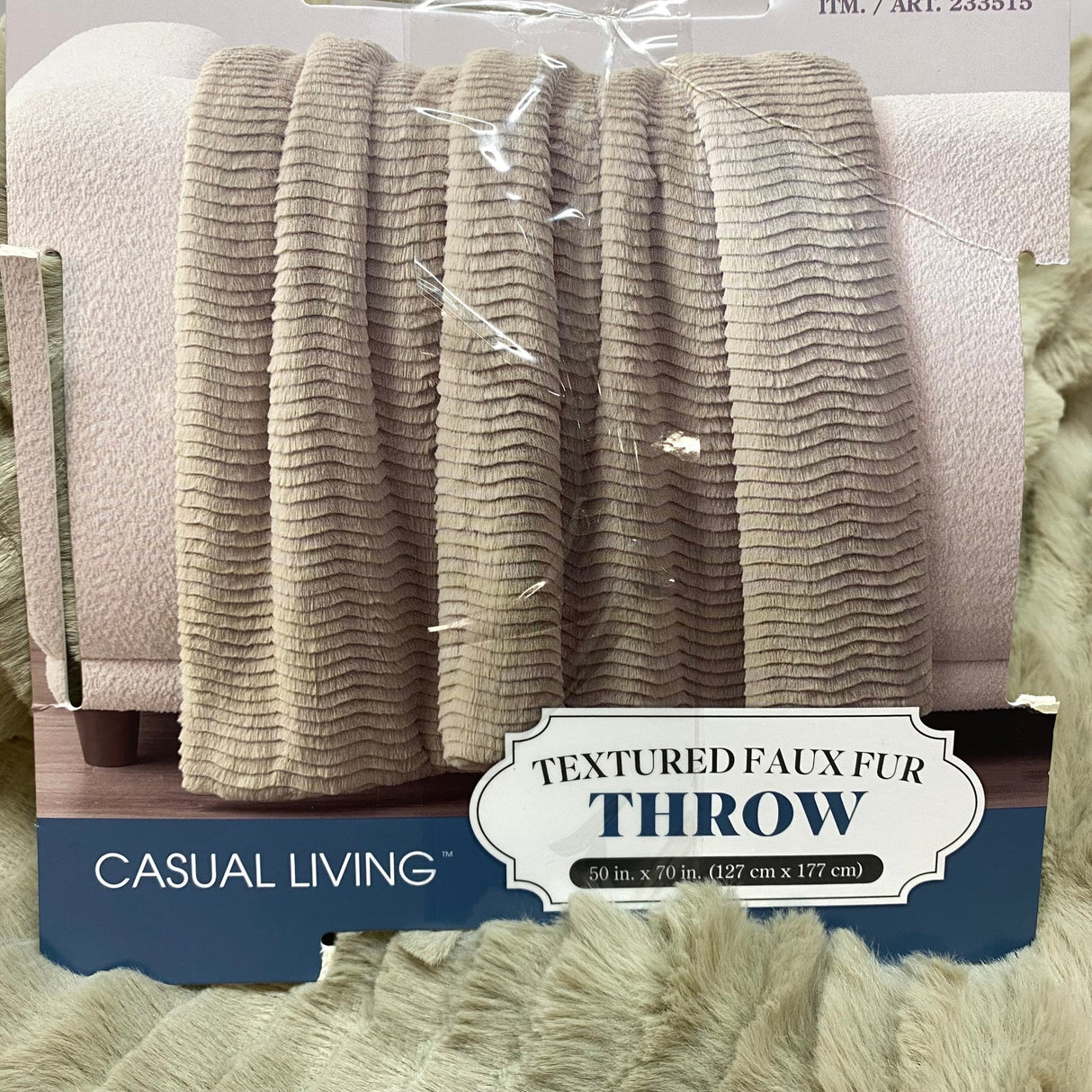 Casual Living Natalie Faux Fur Throw - 127cm x 177cm - Tan